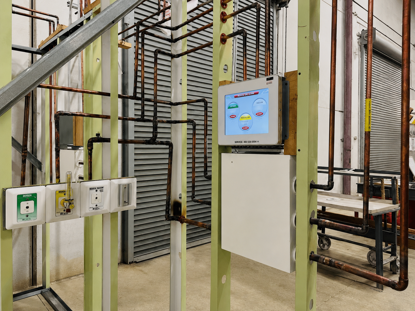 Inside of a medical gas operating systems trainer